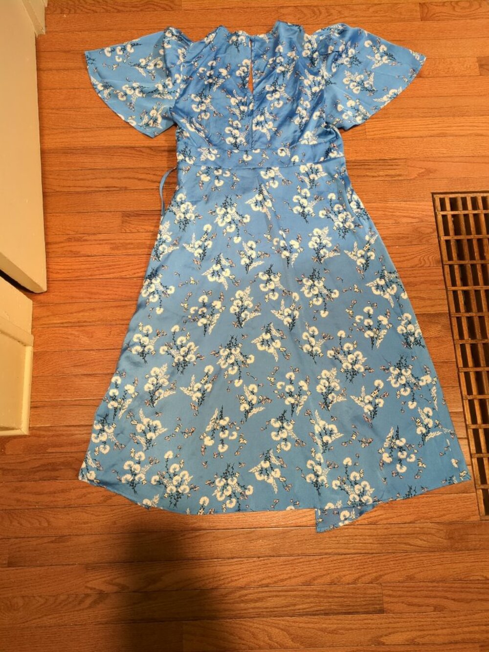 Liquorish Floral White & Blue Maxi Dress Sz 10
